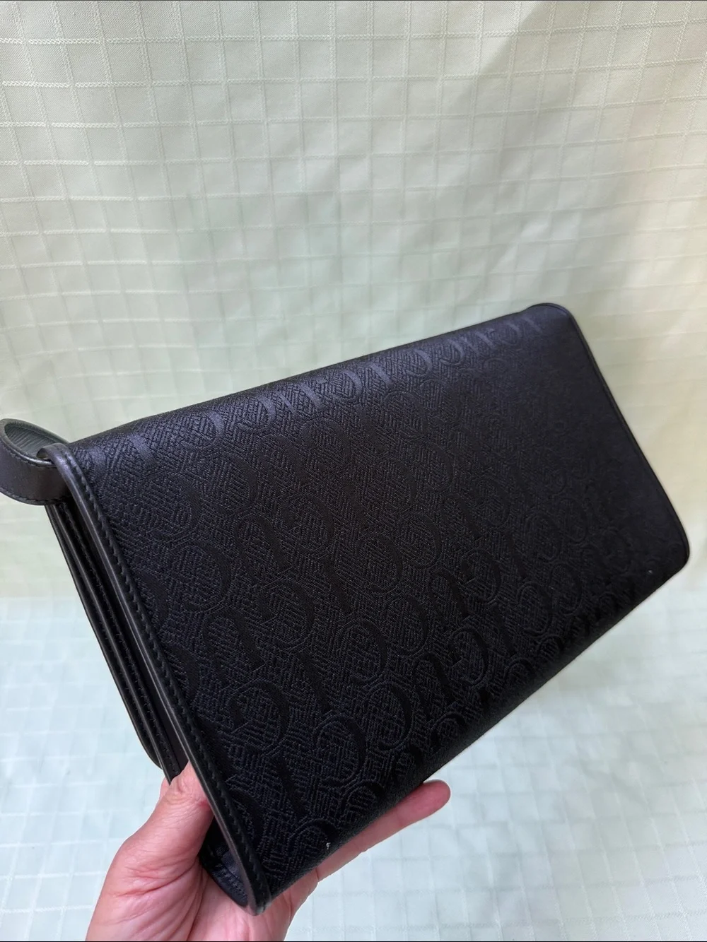 Vintage Gucci canvas/leather shoulder bag/clutch